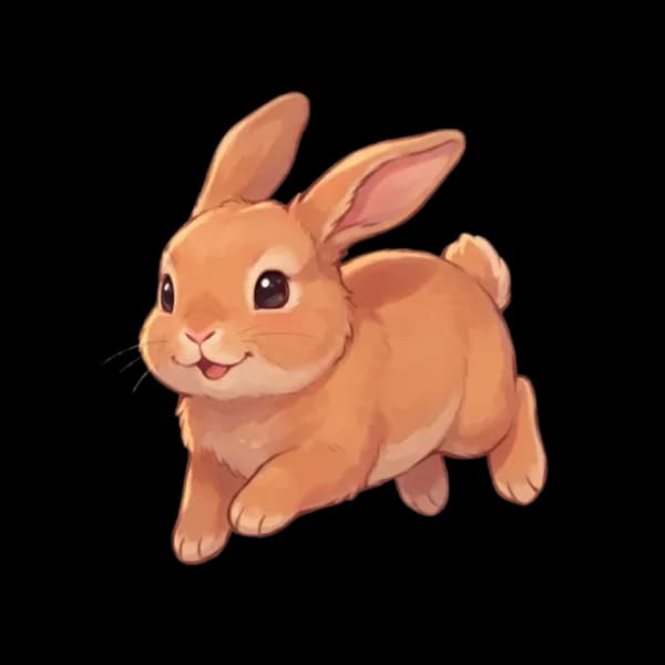 Holland Lop mascot in a cheerful, welcoming pose